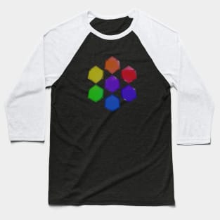 Rainbow Icosahedrons Gems Baseball T-Shirt